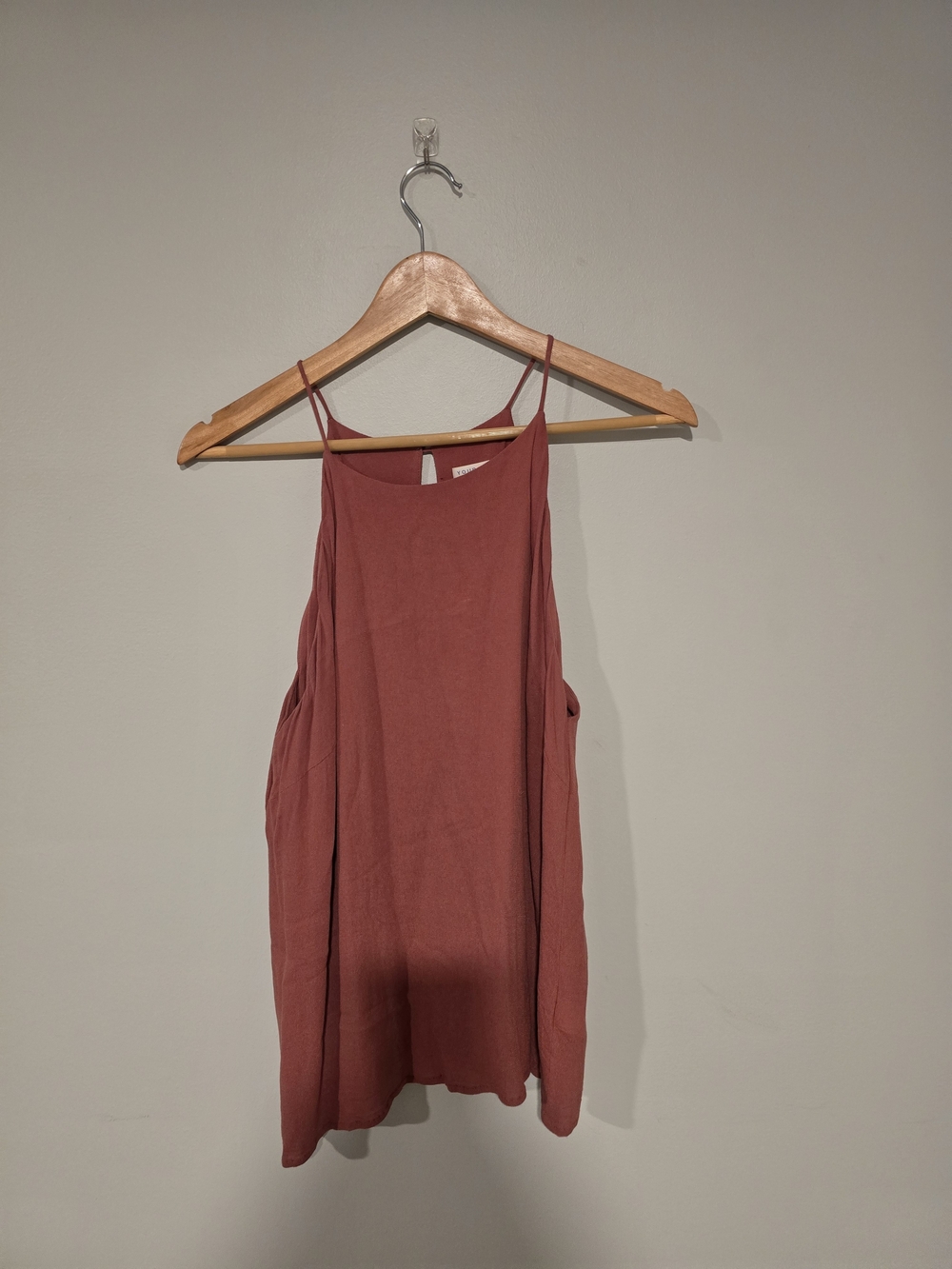Spaghetti-Strap Tank Top in Rust